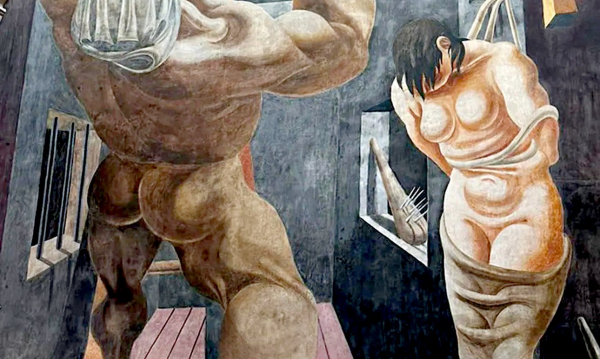 Мурал, спрятанный за фальшивой стеной, вновь увидел свет